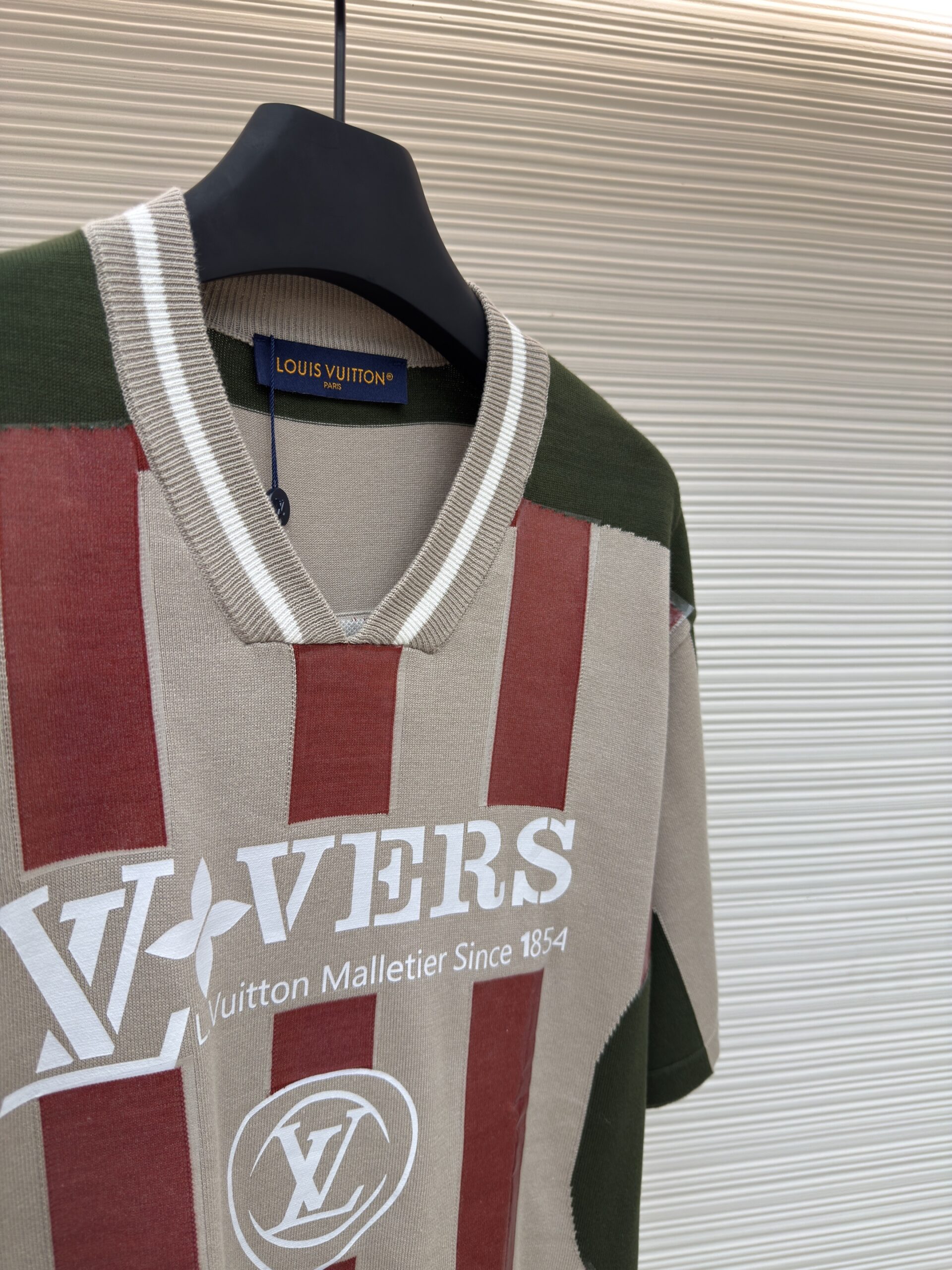 Men's Louis Vuitton Striped Knit Football Shirt