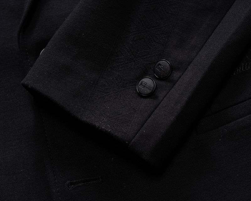 Men's black single-breasted tailored blazer with an embroidered cream New York Yankees logo on the left chest.