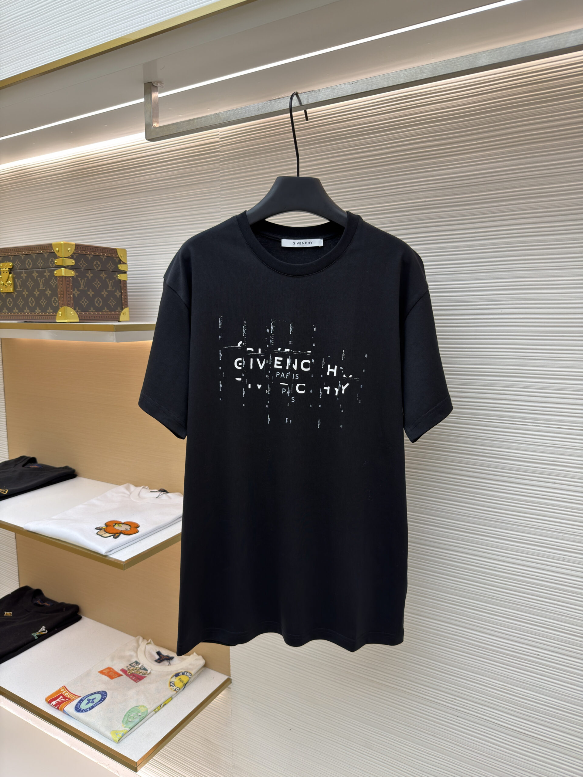 Givenchy Distressed Logo Glitch Black T-Shirt