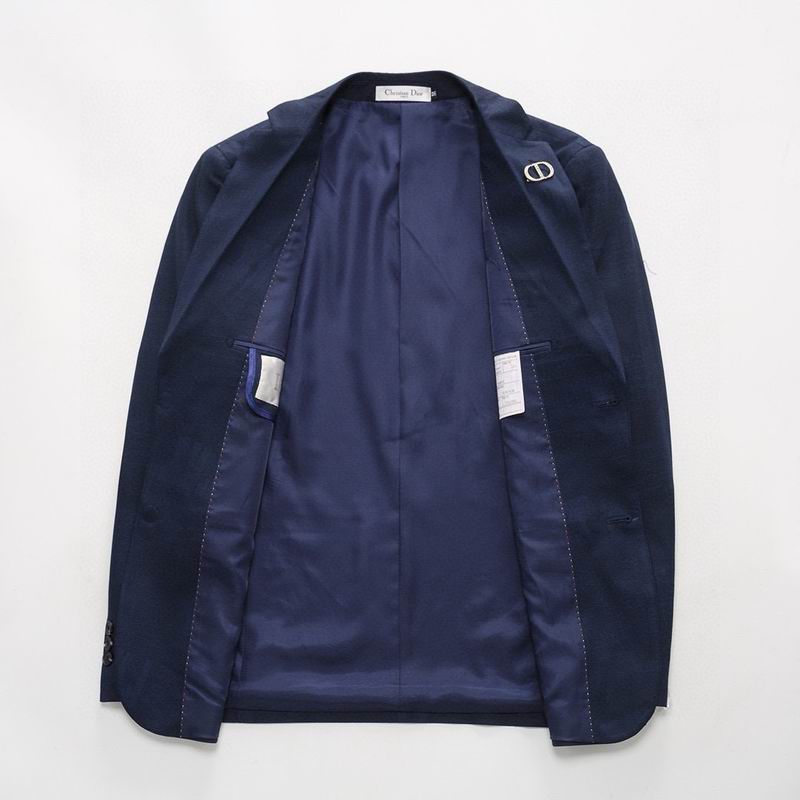 Dior Navy Blue Monogram Jacquard Blazer - Image 3