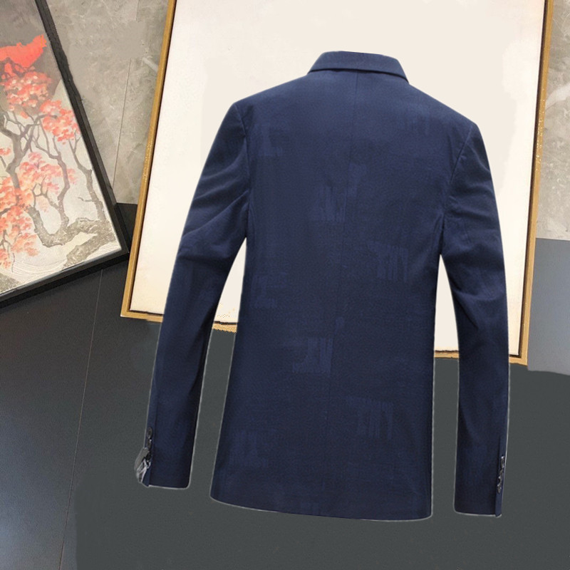 Dior Navy Blue Monogram Jacquard Blazer - Image 4
