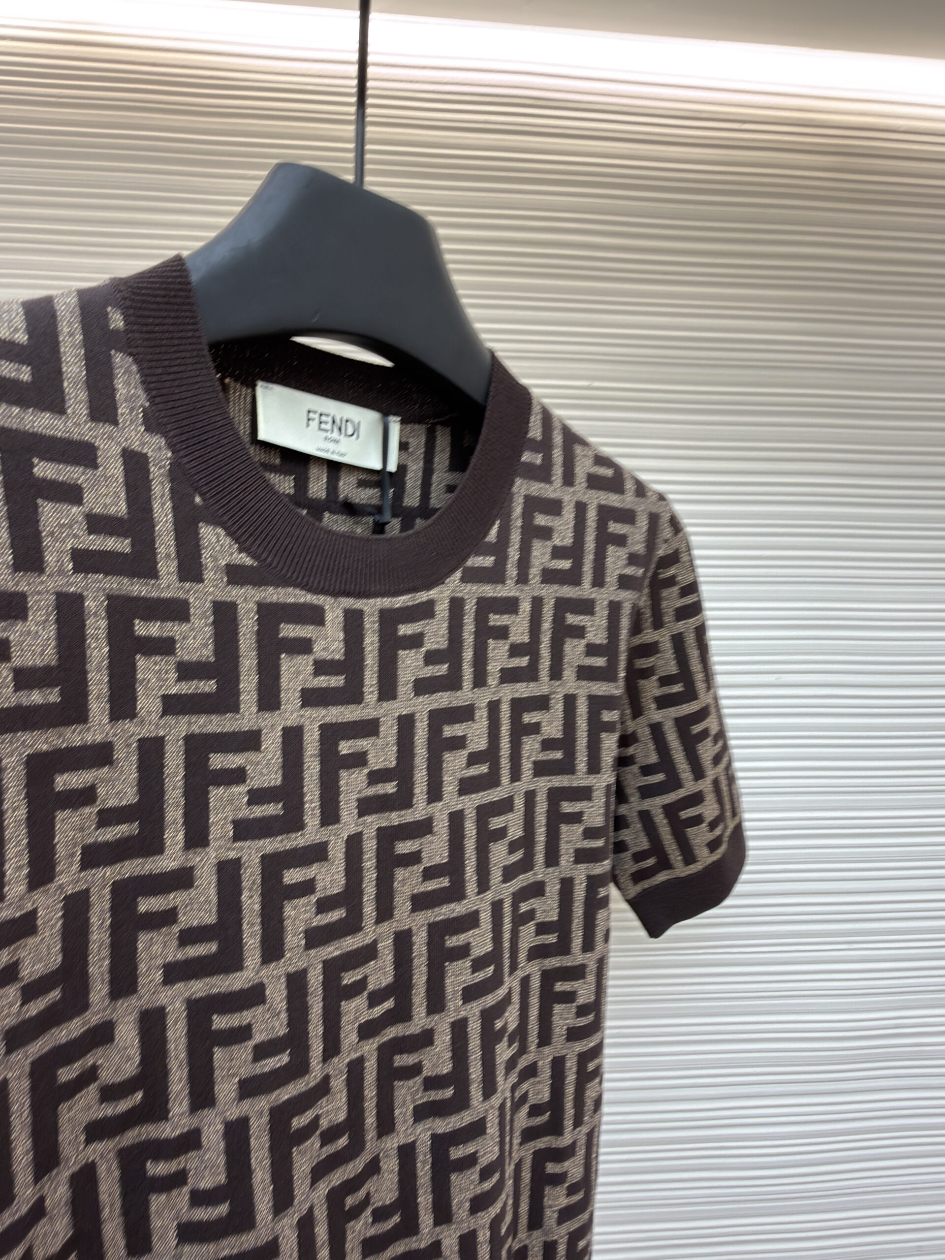 Fendi FF Motif Monogram Brown Knit Top - Image 2