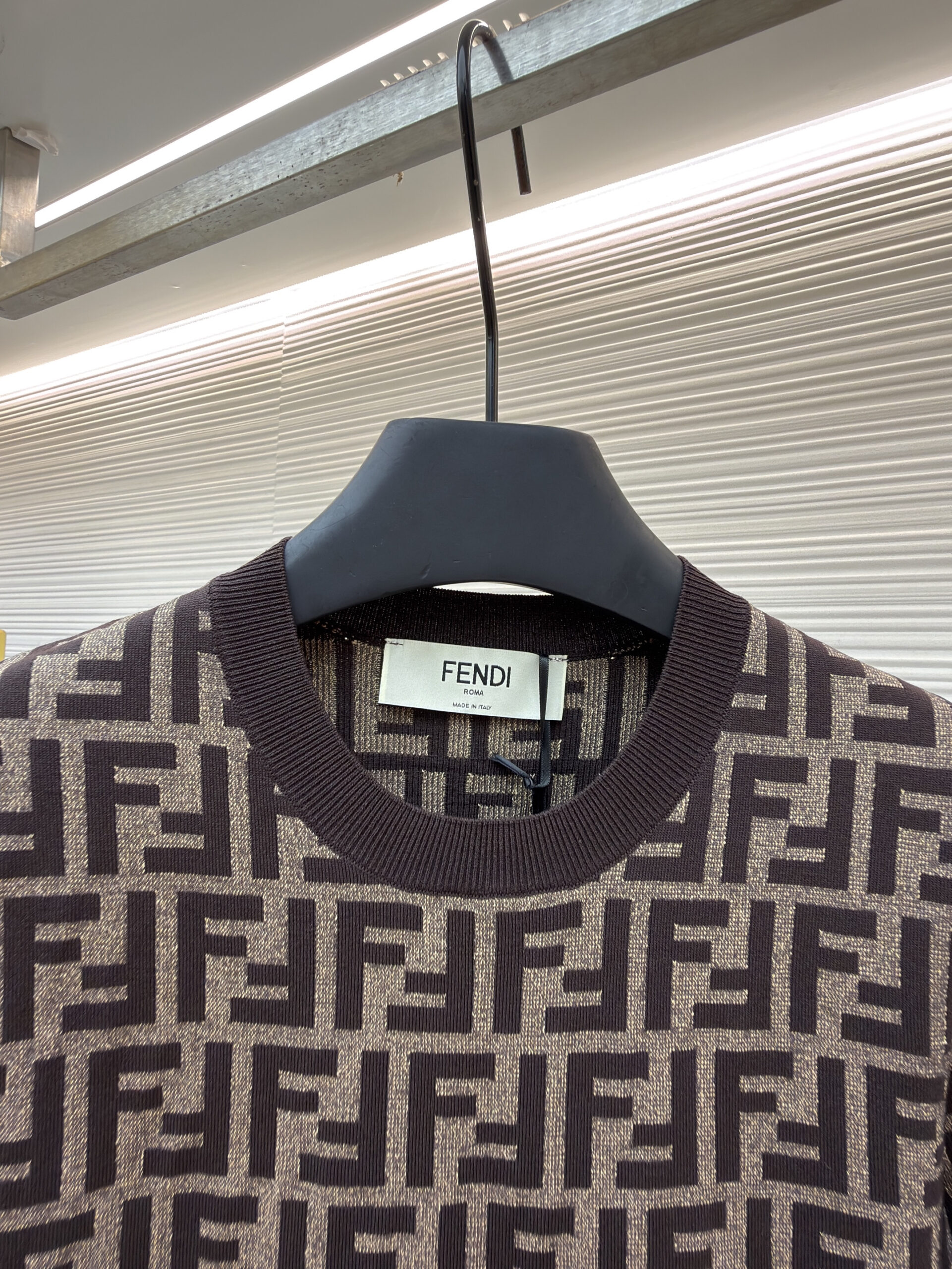 Fendi FF Motif Monogram Brown Knit Top - Image 3