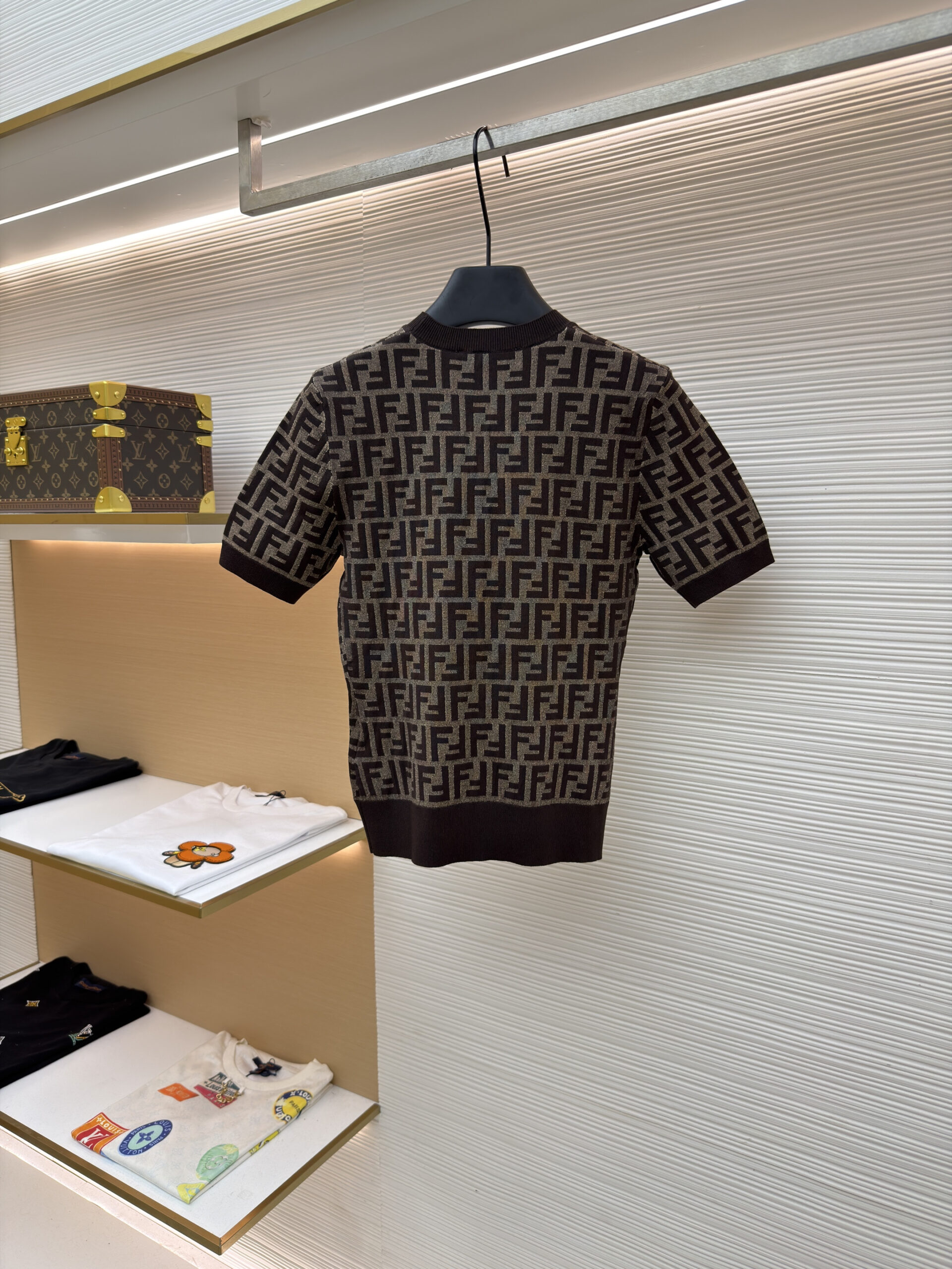 Fendi FF Motif Monogram Brown Knit Top - Image 4