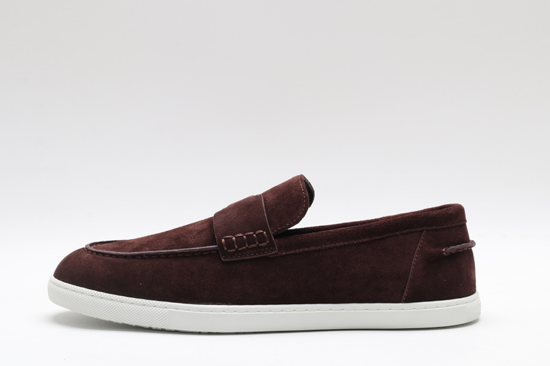 Hermès Burgundy Suede Loafer Sneakers - Image 5