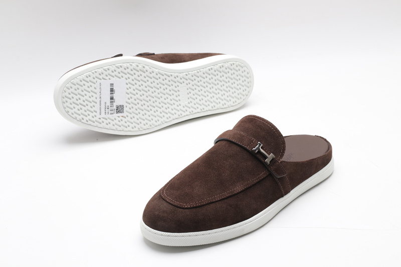 Hermès Dark Brown Suede Mules - Image 5