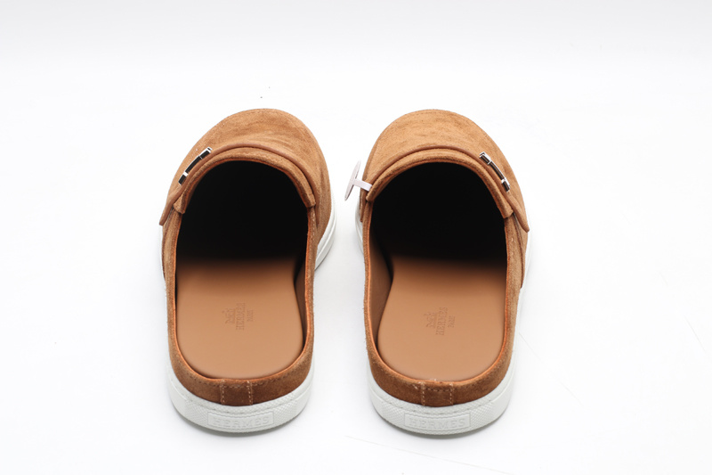 Hermès Tan Suede Mules - Image 3