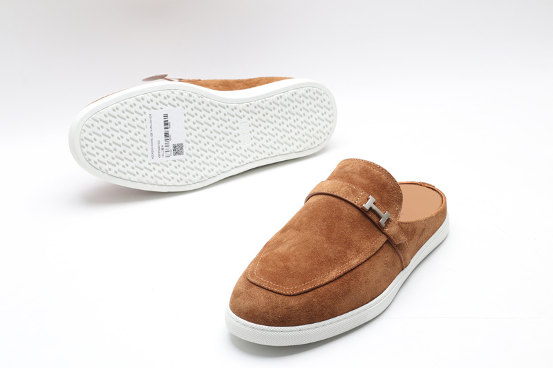 Hermès Tan Suede Mules - Image 4