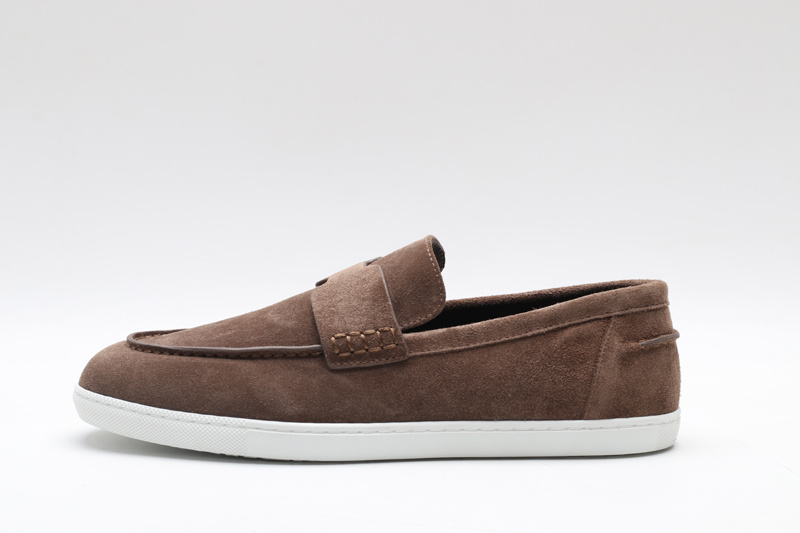 Hermès Taupe Suede Loafer Sneakers - Image 4