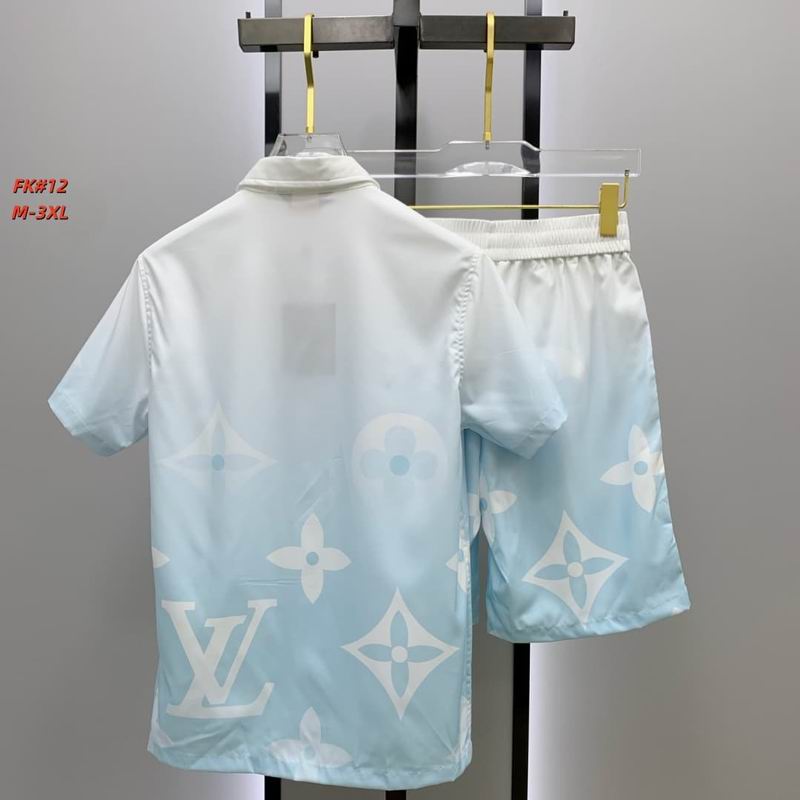Men's Premium Light Blue Gradient Shirt and Shorts Set for Casual Wear - Image 6