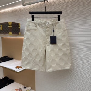 Louis Vuitton Monogram Cream Denim Shorts