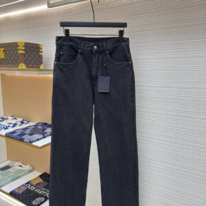Louis Vuitton Monogram Jacquard Black Denim Jeans