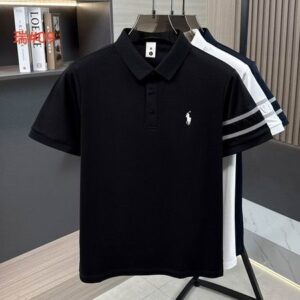 Men's Black Embroidered Polo Shirt
