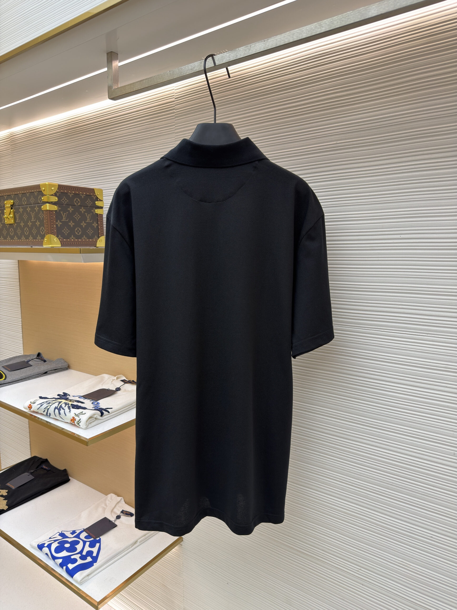 Prada Logo Half-Zip Black Polo Shirt - Image 2