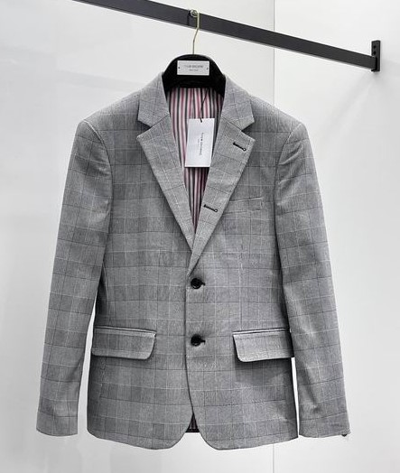 Men's Grey Plaid Suit for Wedding Events - Image 6