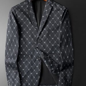 Men's Dark Patterned Blazer for Prom Nights