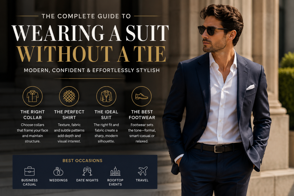 How to Style a Suit Without a Tie and Still Look Sharp