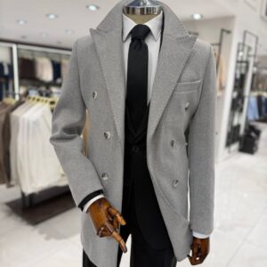 Men’s Grey Trench Coat – Classic Outerwear for Formal & Smart Casual Wear