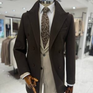 Men's Dark Brown Trench Coat for Fall Layering & Winter Outfits